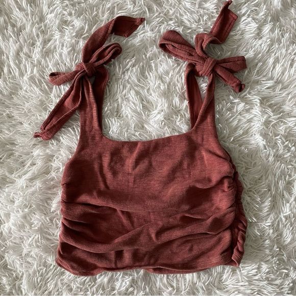 Free People Mauve Pink Boulevard Tank with Bow Tie Straps Size M - Picture 5 of 8